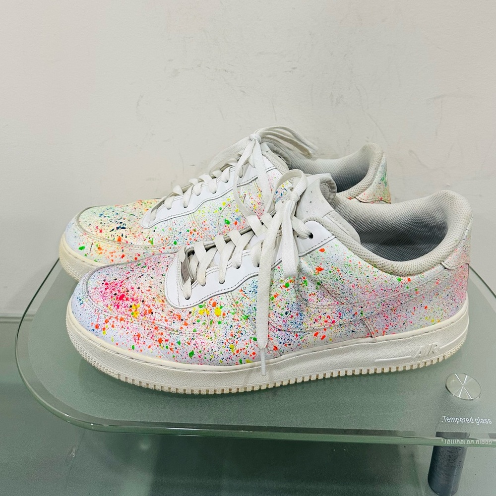 Nike Custom Air Force 1 "Thin Neon Splatter" All Colors White Shoes Mens size 13
